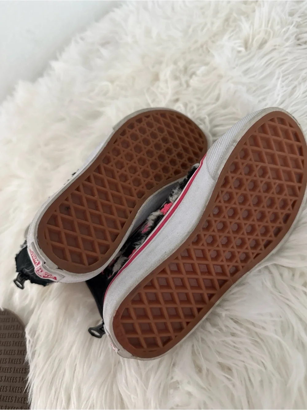 Vans Kids High-Top Sneakers in Black and Pink